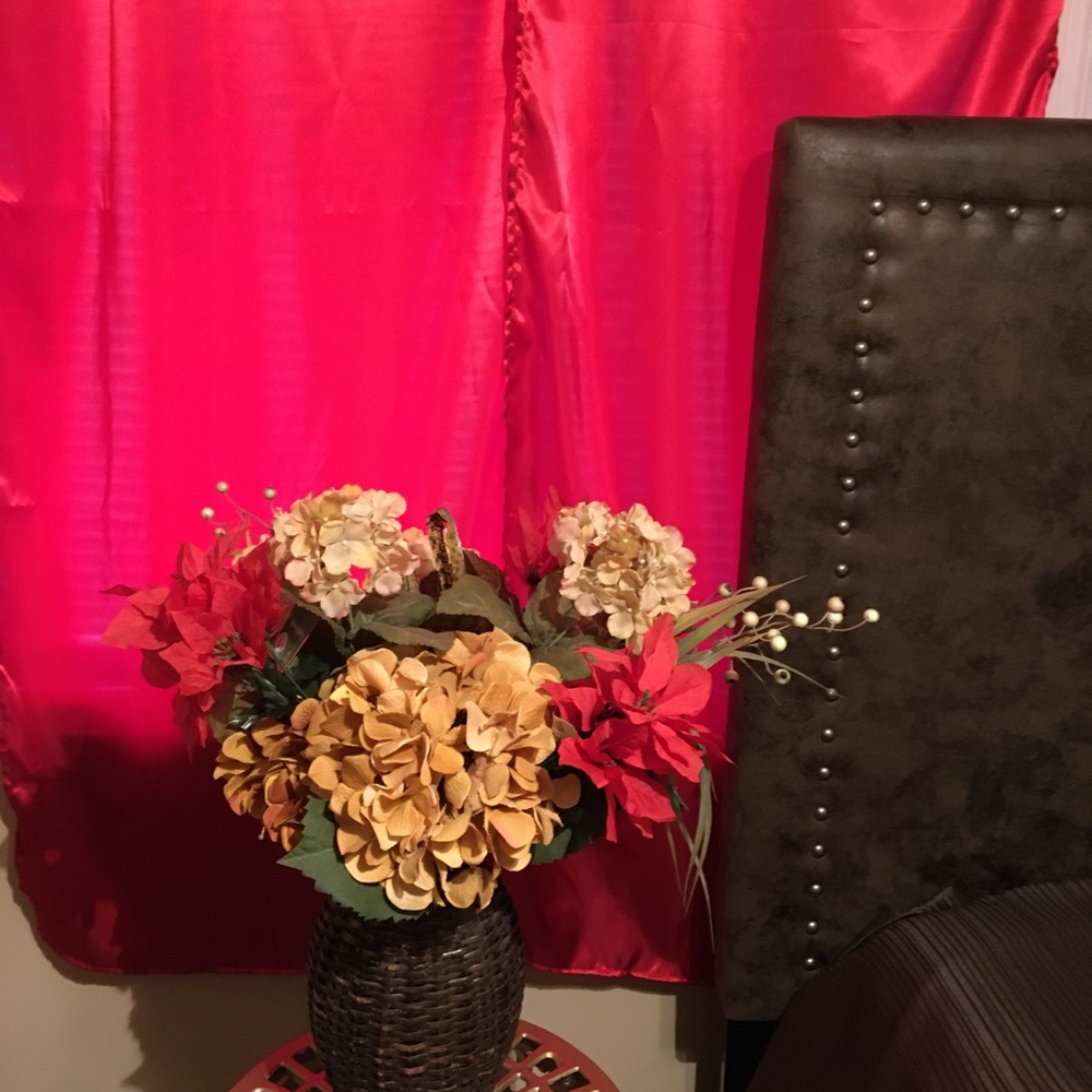 Beautiful Red satin curtains